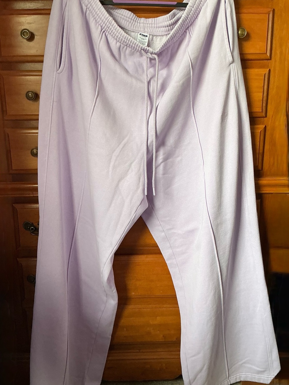 PINK Victoria's Secret Lilac Drawstring Wide Leg Sweatpants NWT Size XXL
